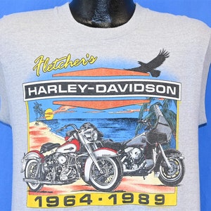 80s Fletcher&#39;s Harley-Davidson Motorcycles 25th Anniversary Clearwater Florida Tank t-shirt Medium