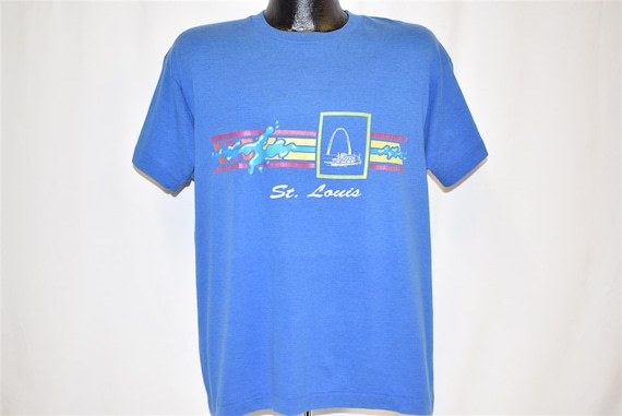 80s Saint Louis Gateway Arch Missouri Blue Stripe… - image 2