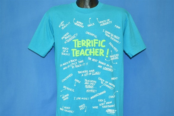80s Terrific Teacher Funny t-shirt Large