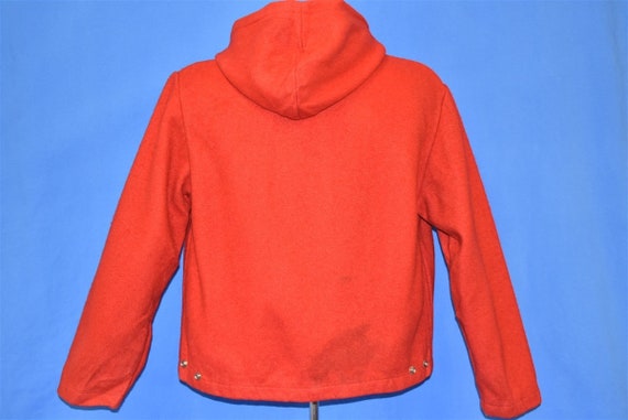 50s Igloo Red Wool Hooded Winter Zipper Front Jac… - image 5