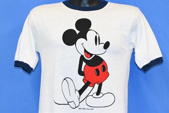 70s Mickey Mouse Walt Disney White Blue Cartoon R… - image 1