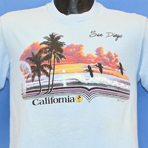 80s San Diego California Sunset Ocean Beach Vacation t-shirt Medium