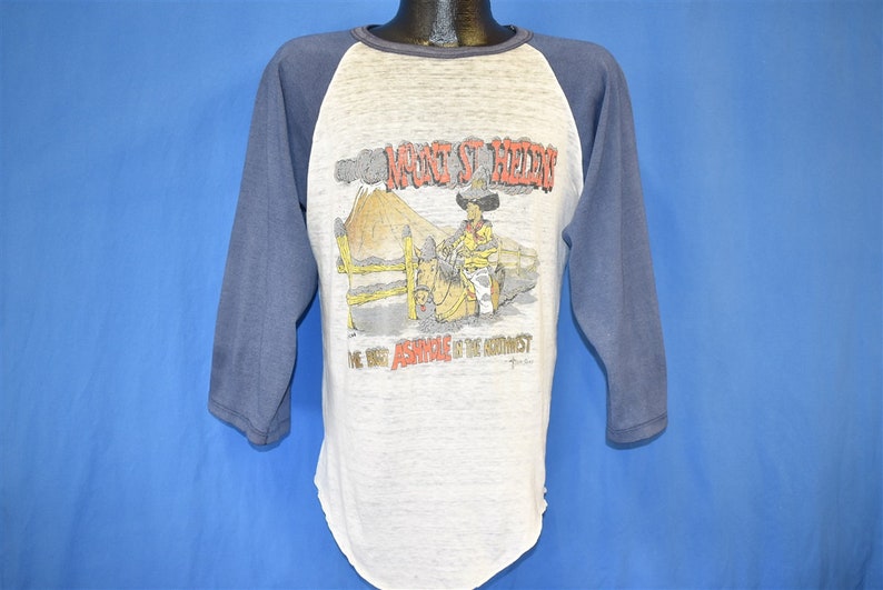 80s Mount St Helens Biggest Ashhole Distressed Jersey t-shirt Large