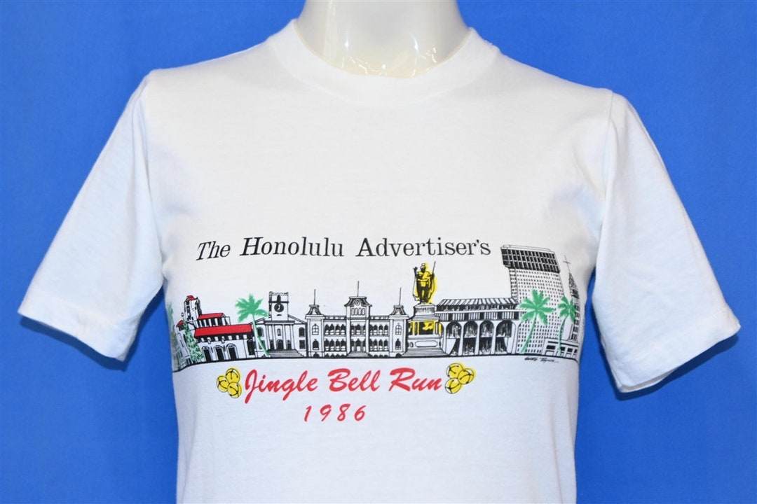 80s Honolulu Advertisers Jingle Bell Run Crazy Shirts T-shirt