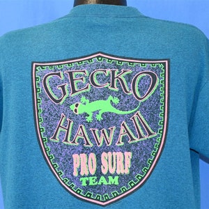 80s Gecko Hawaii Surfwear Pro Surf Team Neon Logo t-shirt Large