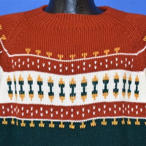 80s JC Penney Red Green Geometric Snowflake Pullover Sweater Large