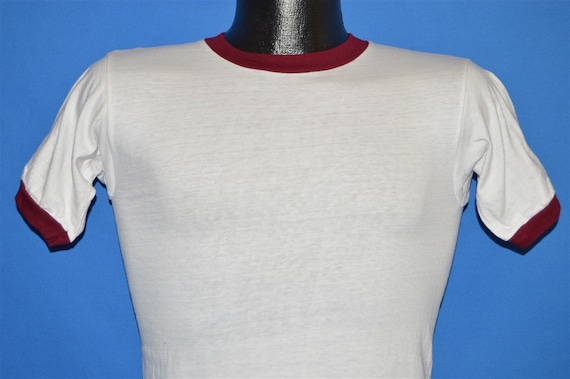 60s Champion White Maroon Blank Ringer t-shirt Ext