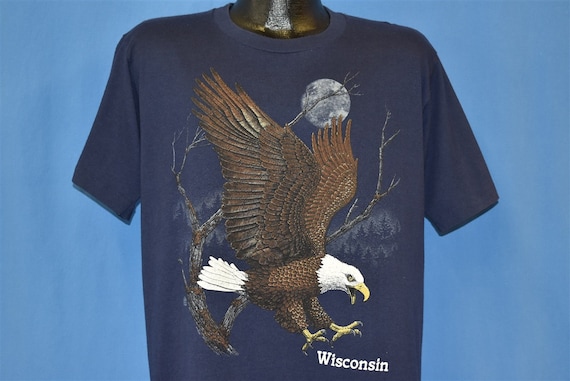 80s Wisconsin Bald Eagle Animal Bird Wildlife Moon Bl… - Gem