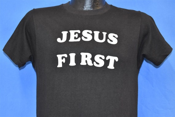 70s Jesus First Felt Iron On Soft t-shirt Small