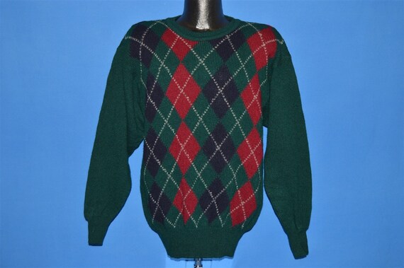 80s Burberrys Argyle Wool Sweater Small - image 2