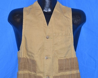50s American Field Brown Duck Cotton Hunting Vest Small