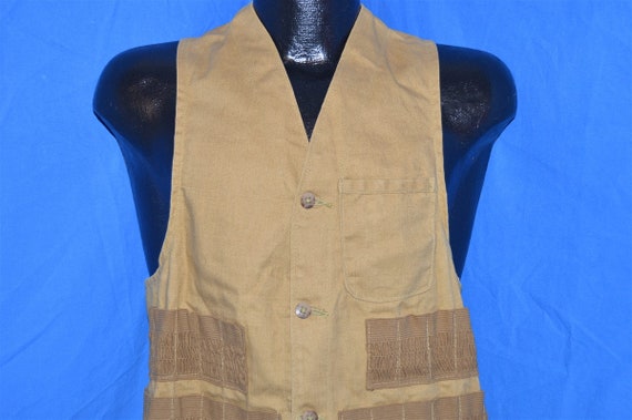 50s American Field Brown Duck Cotton Hunting Vest… - image 1