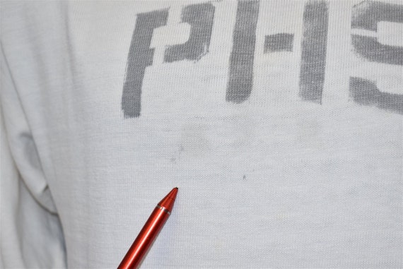 40s PHS Stenciled Sports Jersey Off White t-shirt… - image 3