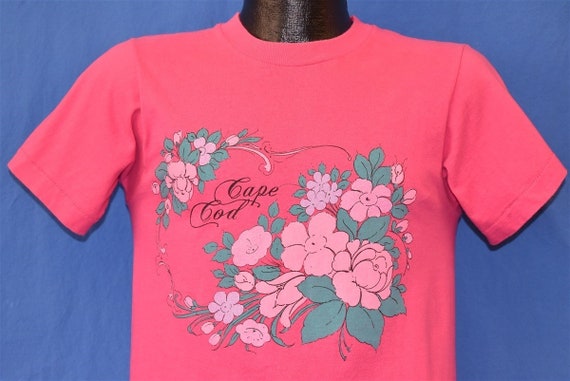 80s Cape Cod Massachusetts Flowers t-shirt Small - image 1