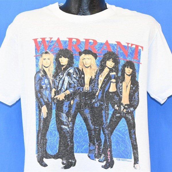 80s Warrant Dirty Rotten Filthy Stinking Rich Glam Metal Rock Band t-shirt Large