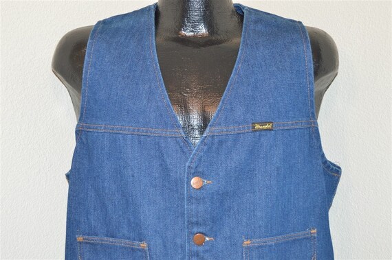 70s Wrangler No-Fault Denim Vest Medium