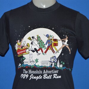 80s Honolulu Jingle Bell Run Santa&#39;s Sleigh t-shirt Youth Large