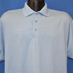 90s Screen Stars Blank Blue Golf Polo Shirt t-shirt Extra Large