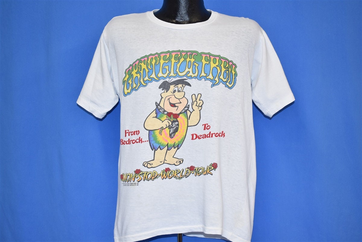 90s Grateful Dead Fred Flintstone Spoof Bedrock Deadrock Cartoon 
