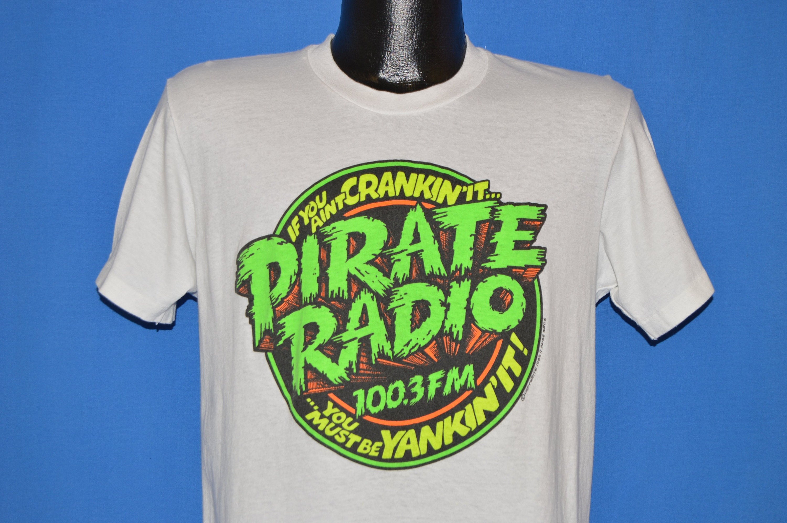 80s Pirate Radio 100.3 FM Crankin It t-shirt Medium | Etsy