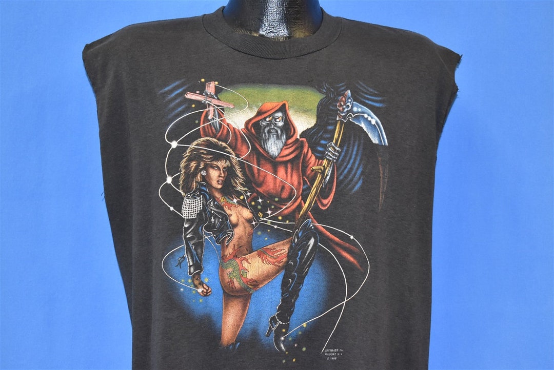 90sヴィンテージT-shirt「LADY DEATH」ロングT-shirt Vintage 1996 Lady Death Grave Chaos Comics Black XX-Large