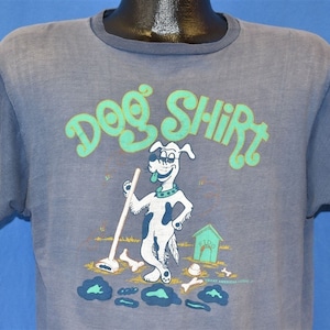70s Dog Shirt Distresesd t-shirt Large