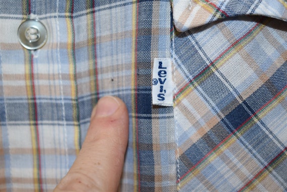 80s Levi's Plaid 1980 Olympic Games Button Down S… - image 3