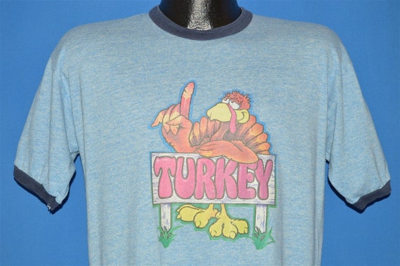 70s Turkey Thanksgiving Ringer t-shirt Large