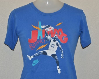 90s Nike Michael Jordan Frequency Jamming Blue Vintage t-shirt Youth Medium