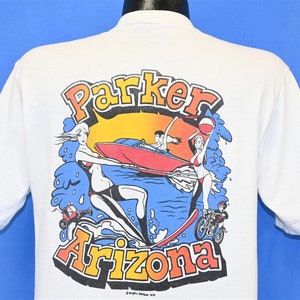 70s Parker Arizona Speedboat Surfing Watersports Beach Waves t-shirt Large