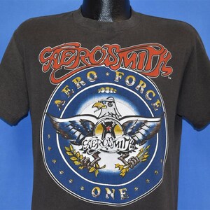 Aerosmith エアフォースワン Tシャツ M 86年ツアー Vtg 1986 Aerosmith Concert T-shirt Black M 80s Aero Force