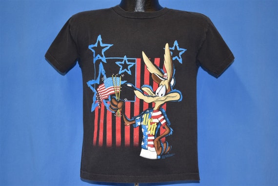 90s Wile E Coyote Looney Tunes USA America Flag C… - image 2