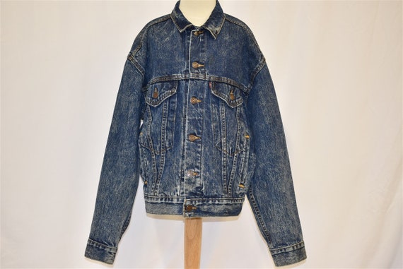 90s Levis Blue Acid Wash Trucker Type 3 Jacket Yo… - image 2