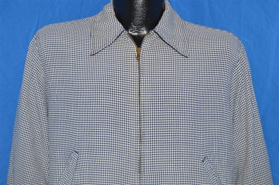 40s Reversible Gabardine Gingham Blue Jacket Mediu