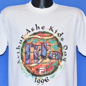 90s FILA Arthur Ashe Kids Day 1996 Tennis US Open t-shirt Small