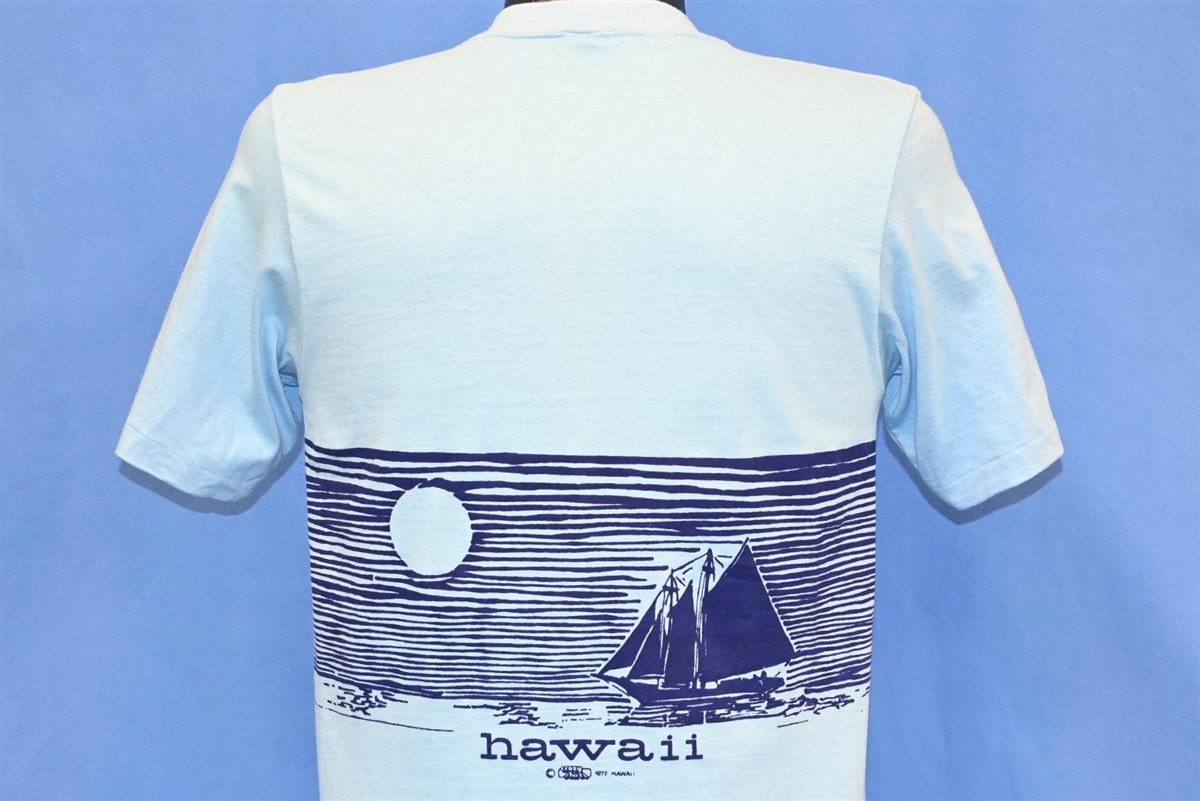 70s Crazy Shirts Hawaii Sunset Sailboat Ocean Wraparound T