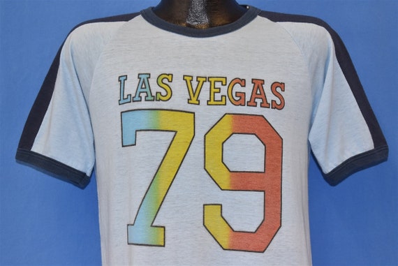 70s Las Vegas Nevada 1979 Rainbow Ringer Jersey t-