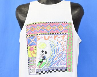 80s Disney Mickey Mouse Motion Surf Neon Surfing Tank Top t-shirt Extra Large