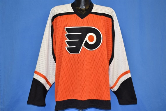 90s Philadelphia Flyers CCM Mesh Orange White Hockey Jersey - Etsy