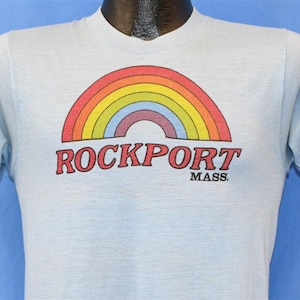 70s Rockport Massachusetts New England Town Rainbow Souvenir t-shirt Small
