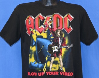 80s ACDC Blow Up Your Video World Tour 1988 Angus Young Rock Concert t-shirt Large