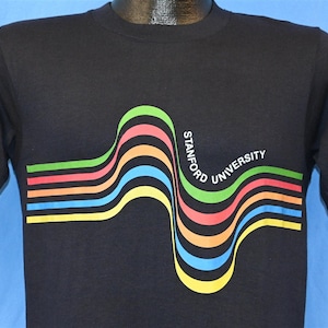 Camiseta de la Universidad de Stanford de los años 80 con el arcoíris de la Ivy League College, talla pequeña