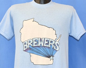 80s Brewers Milwaukee Beer Brewing Wisconsin State Map Souvenir t-shirt Medium