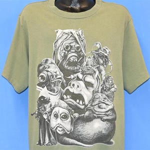 90s Star Wars Aliens Sci Fi Movie Jabba Jawa Ewok Admiral Ackbar t-shirt Extra Large