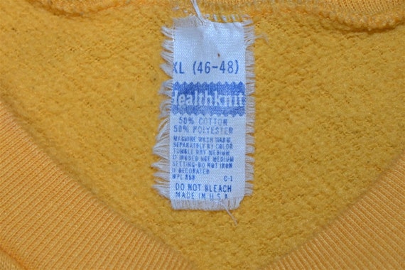 70s Healthknit Yellow Plain Solid Blank Cotton Bl… - image 5