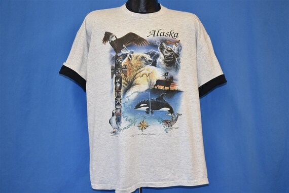 90s Alaska Eagle Wolf Polar Bear Orca Whale Moose Rollup