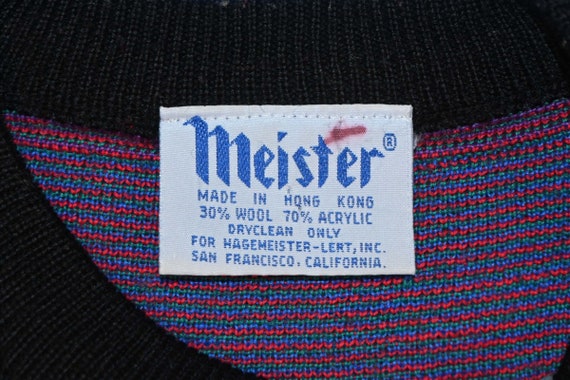 80s Meister Multicolor Geometric Patterned Wool A… - image 4