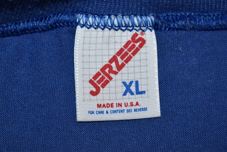 90s Blank Blue Jerzees Basic Plain Made in USA t-shirt Extra Large
