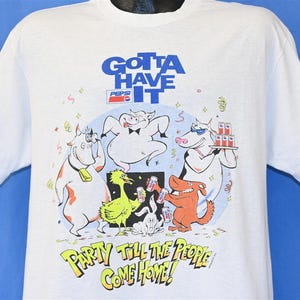 90s Pepsi Gotta Have It Party Till The People Come Home Funny Farm Animal t-shirt Large