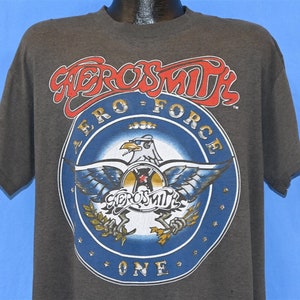 Vintage 80s Aerosmith T Shirt Aero-force One Tour 1986